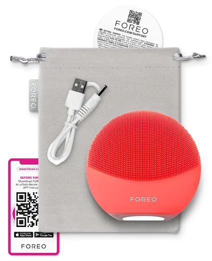 LUNA 4 mini Deep Cleansing Dual-Sided Facial Cleansing Massager | Coral