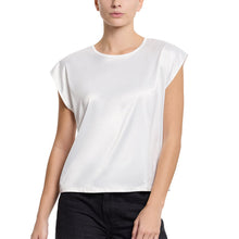 Satin Sleep Cap Sleeve Tee | Light Ivory