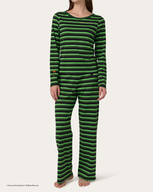 Womens | Elphaba Stripe Long PJ Set x Wicked | Forest
