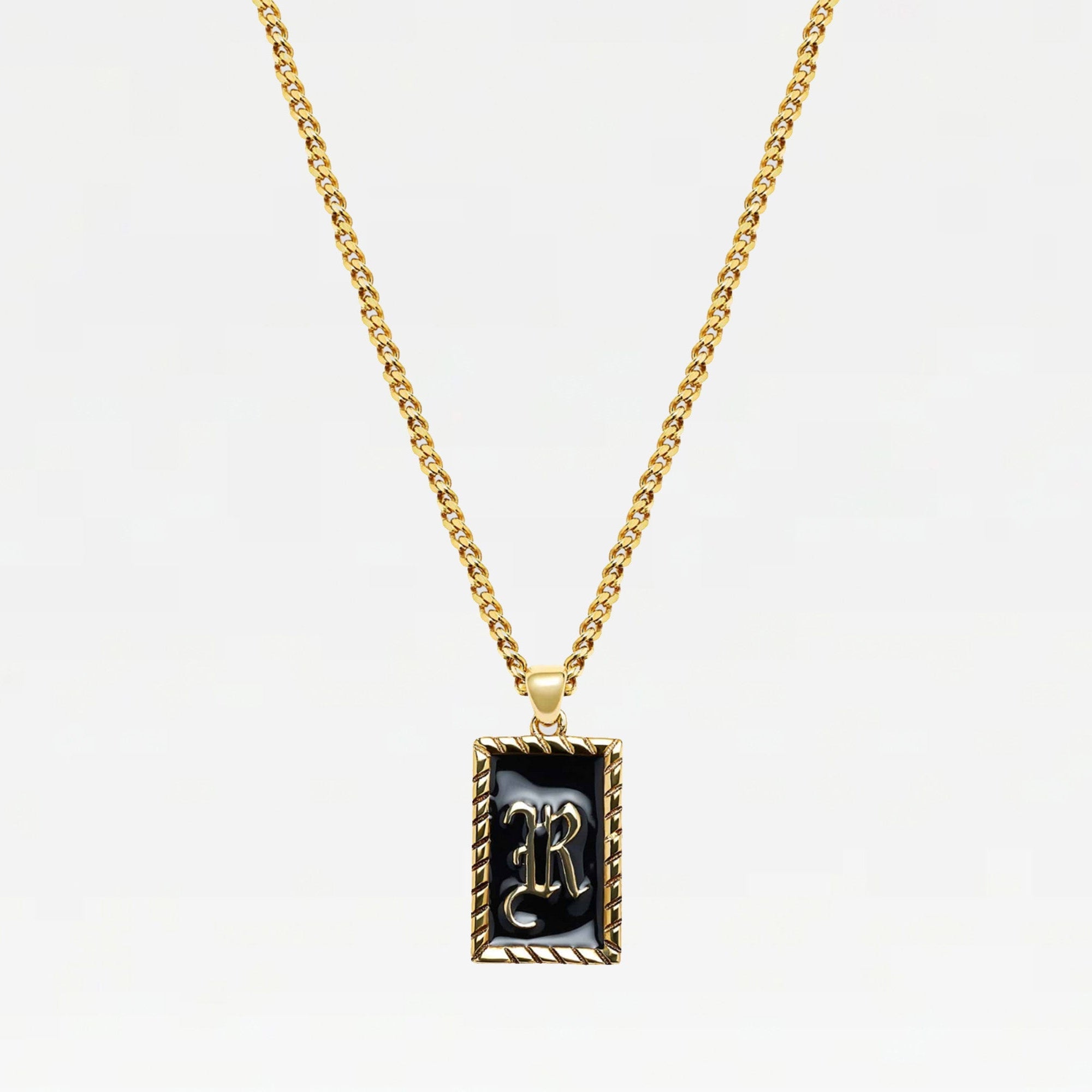The Enamel Initial Pendant | Gold Vermeil