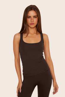 Ribbed Modal Body Tank | Espresso