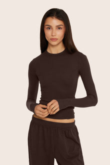 Ribbed Modal Body Long Sleeve | Espresso
