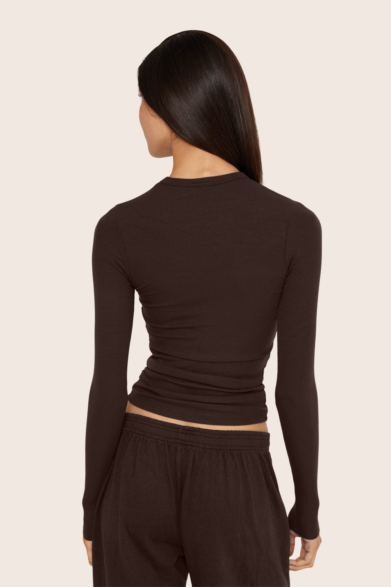 Ribbed Modal Body Long Sleeve | Espresso