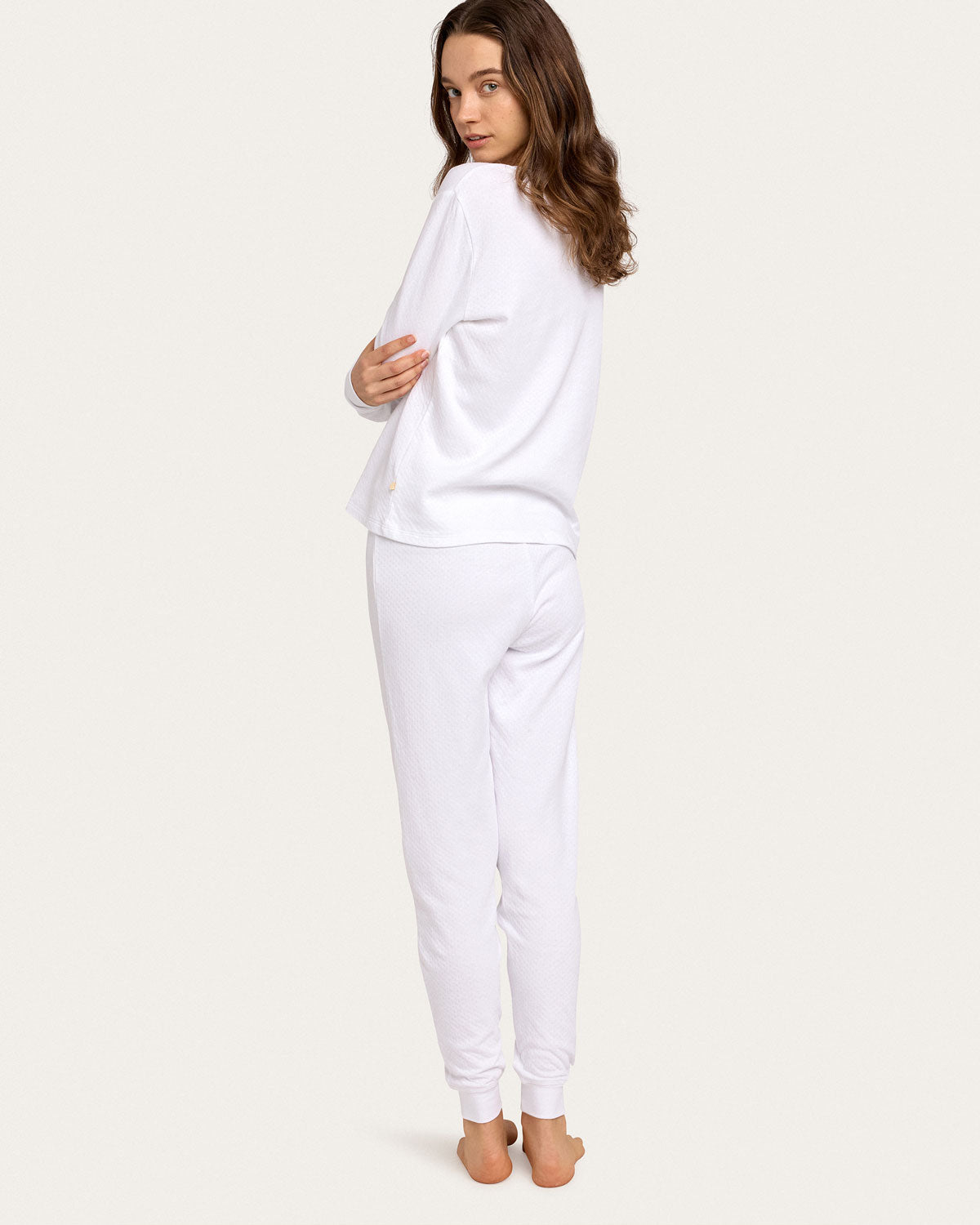 Womens | Evan PJ Set | Chalk Pointelle