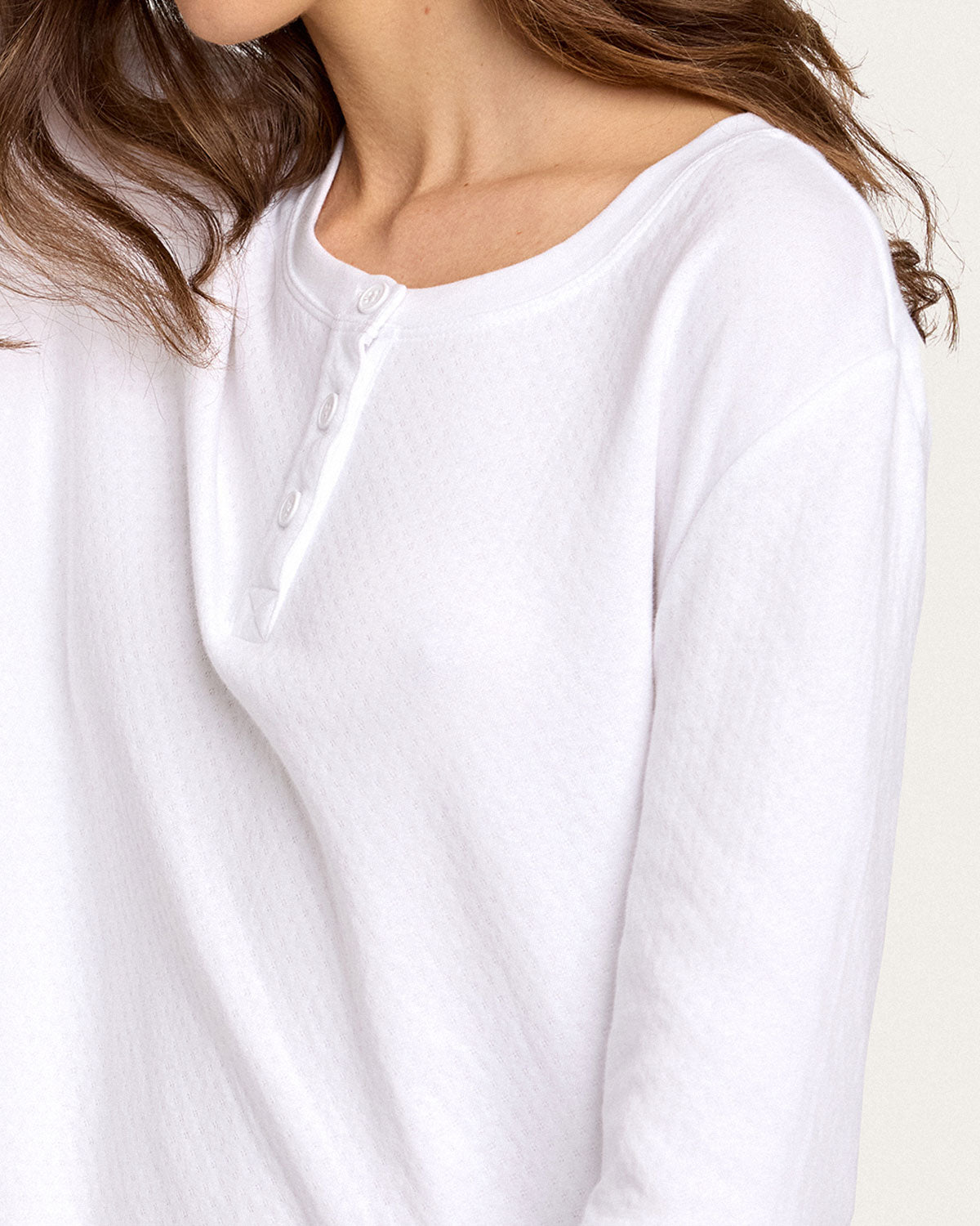 Womens | Evan PJ Set | Chalk Pointelle