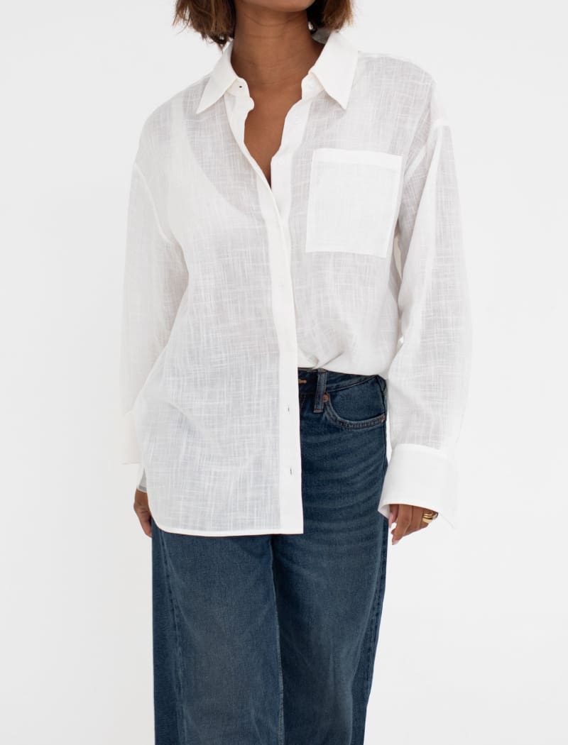 Ex-Boyfriend Button Up | White Linen - Button-Up