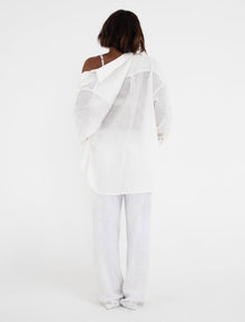 Ex-Boyfriend Button Up | White Linen - Button-Up