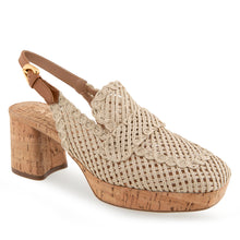 Santina Dress Platform | Natural Embroidered Raffia