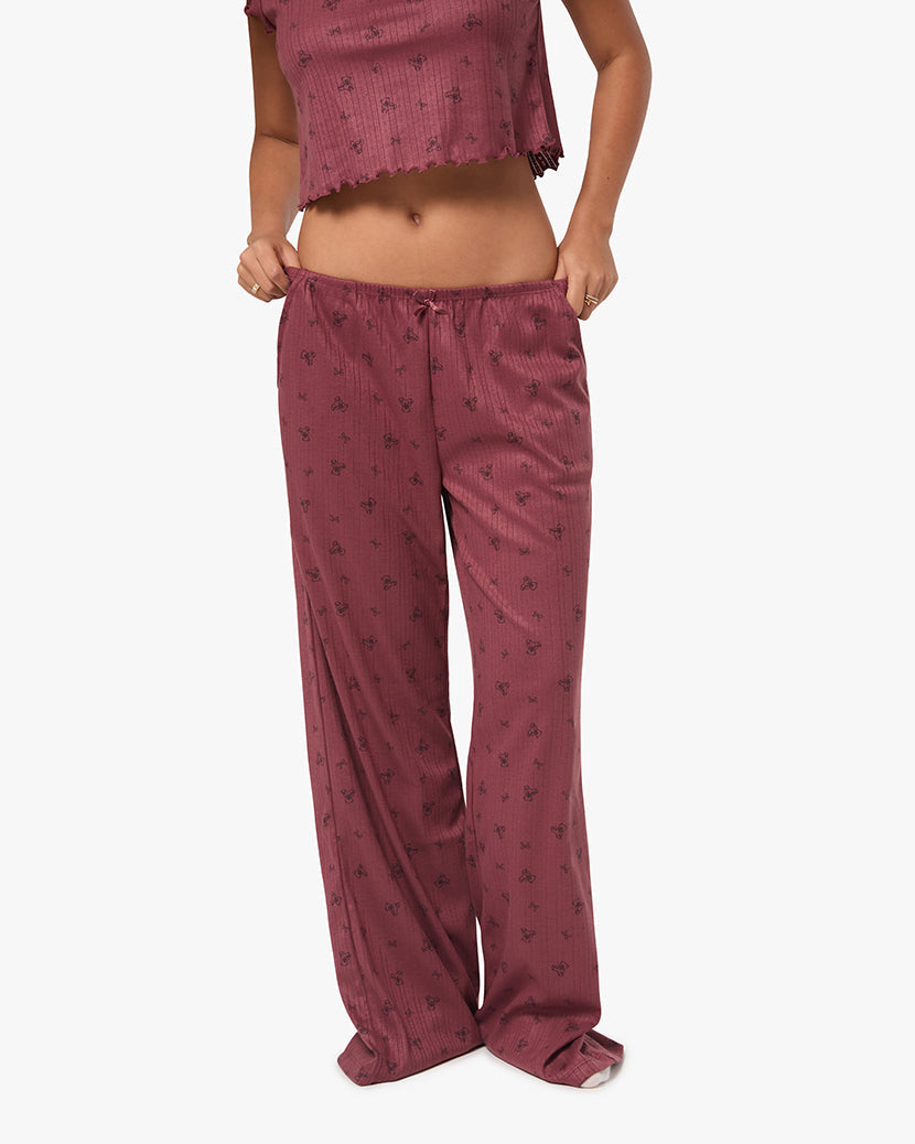 Pull-on Pants | Rouge/Dark Navy