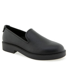 Poisy Tailored Loafer | Black Faux Tumbled
