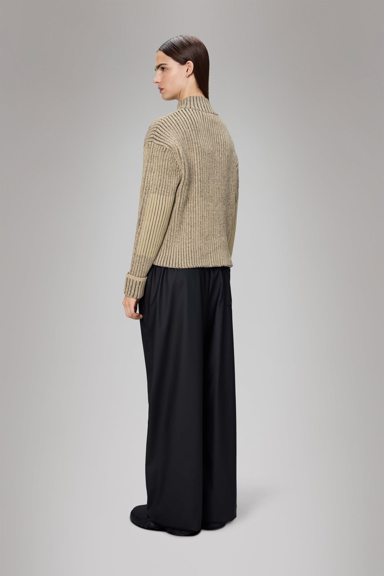 Womens | Sapa Knit W Zip Cardigan | Beige/Black