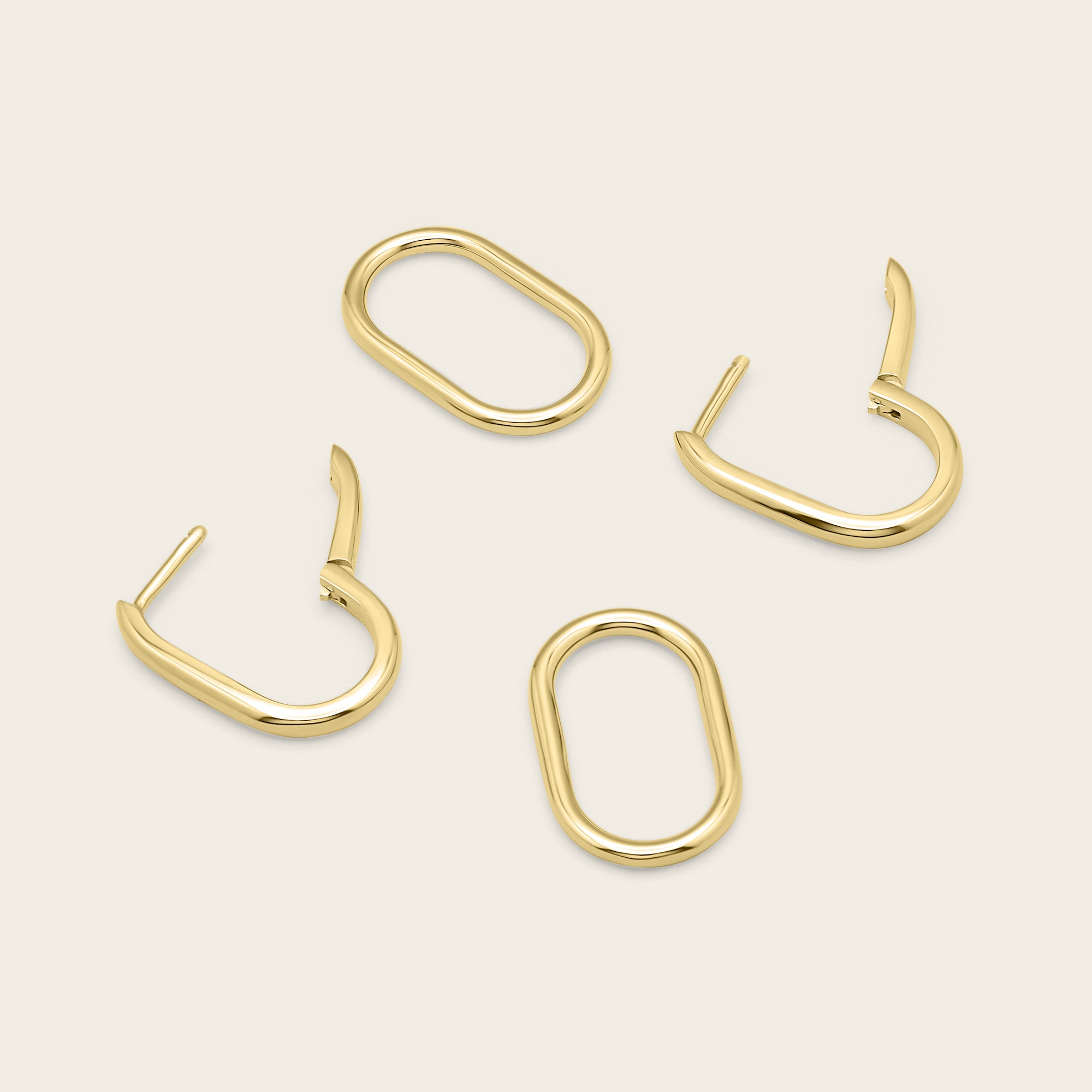 Womens | Convertible Paperclip Dangle Hoops | 18K Gold Vermeil