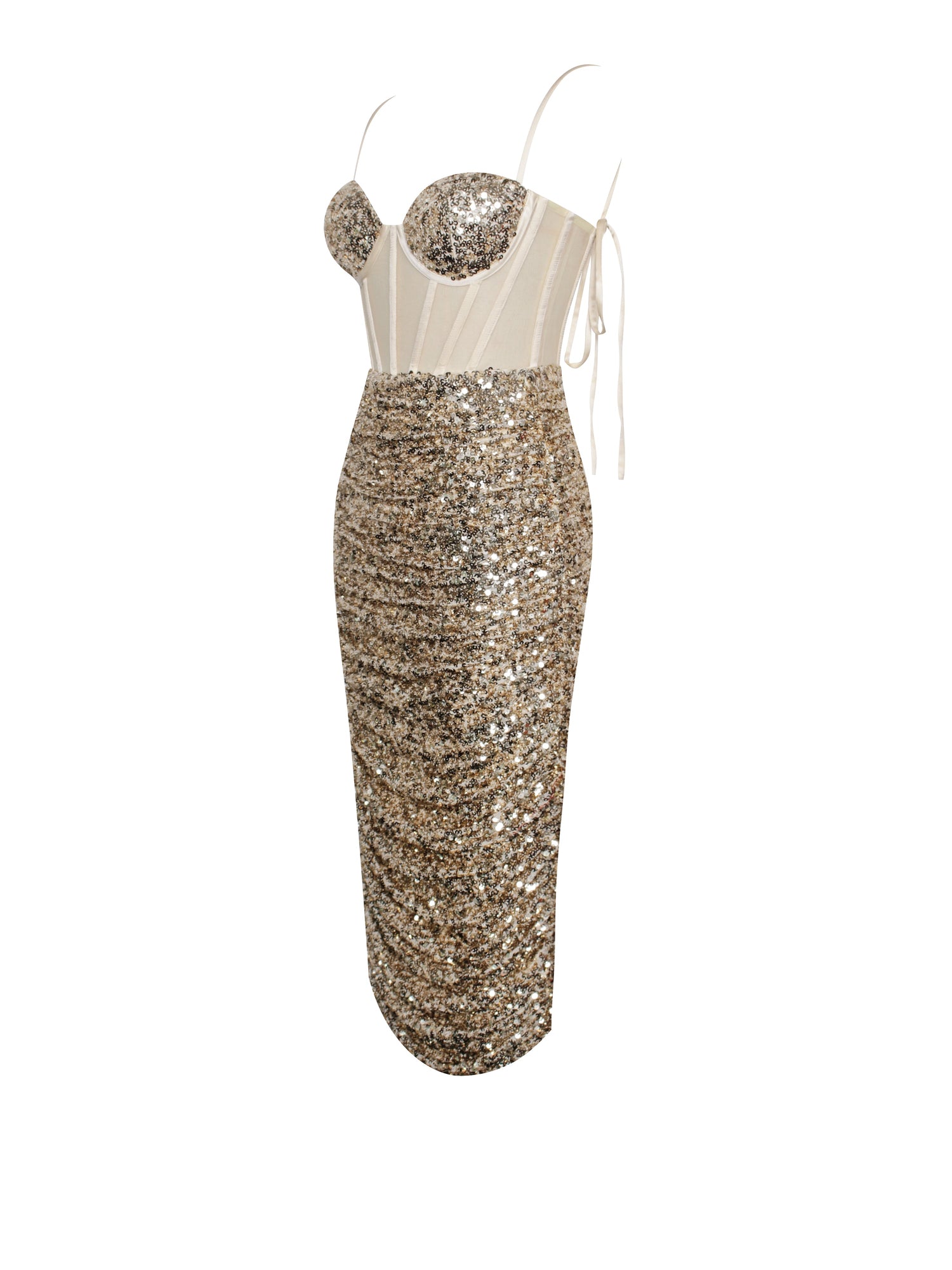 Layla Sequin Corset Dress | Gold