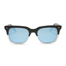 Unisex | Mr. Fantastic Sunglasses | Retro Black To Clear Gradient | Quantum Blue Polarized Lenses