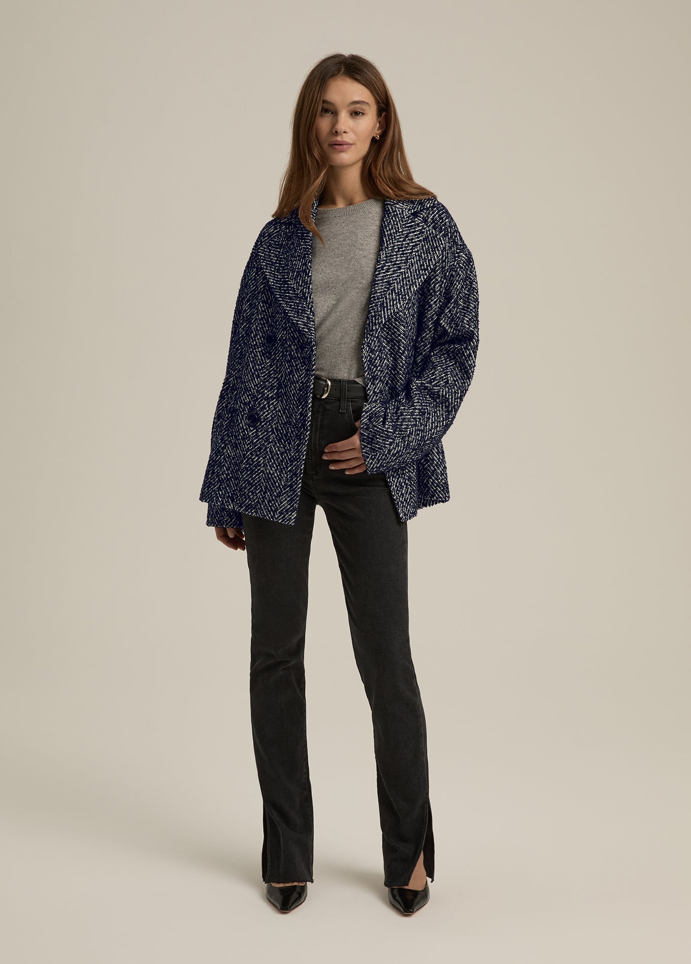 The Favorite Peacoat | Navy Herringbone