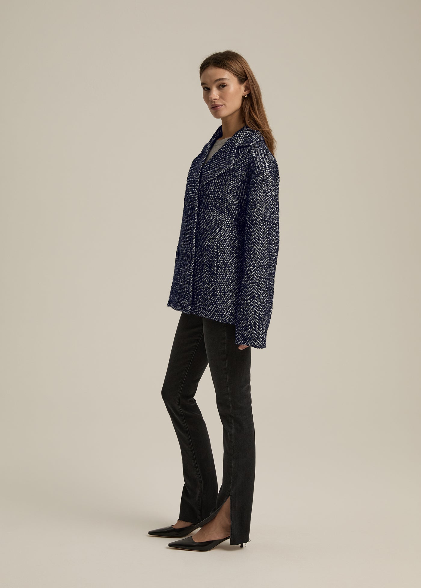 The Favorite Peacoat | Navy Herringbone