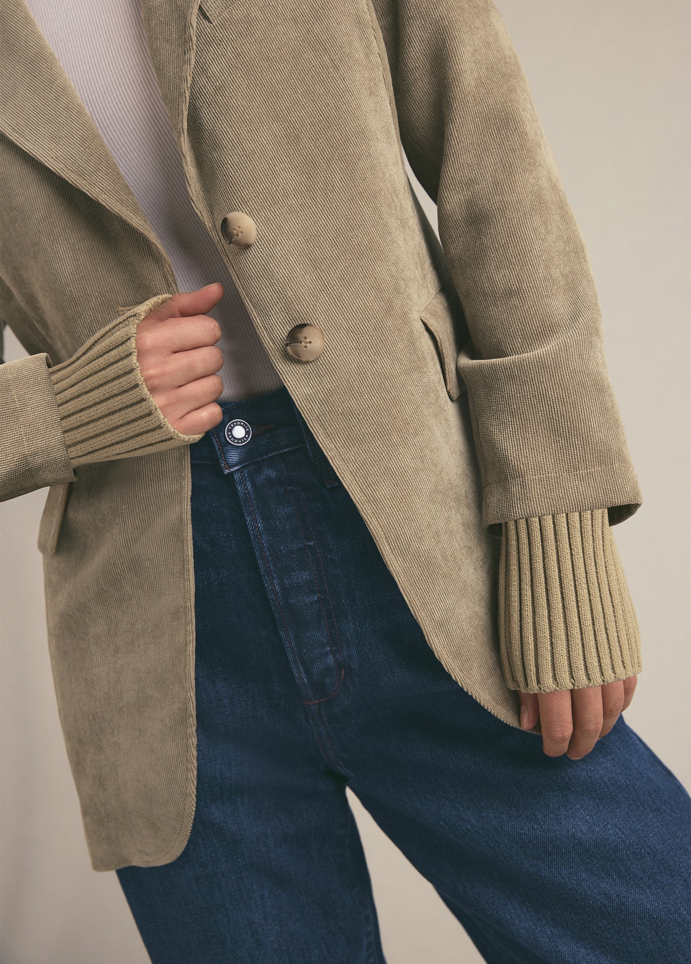 The City Corduroy Blazer | Eucalyptus