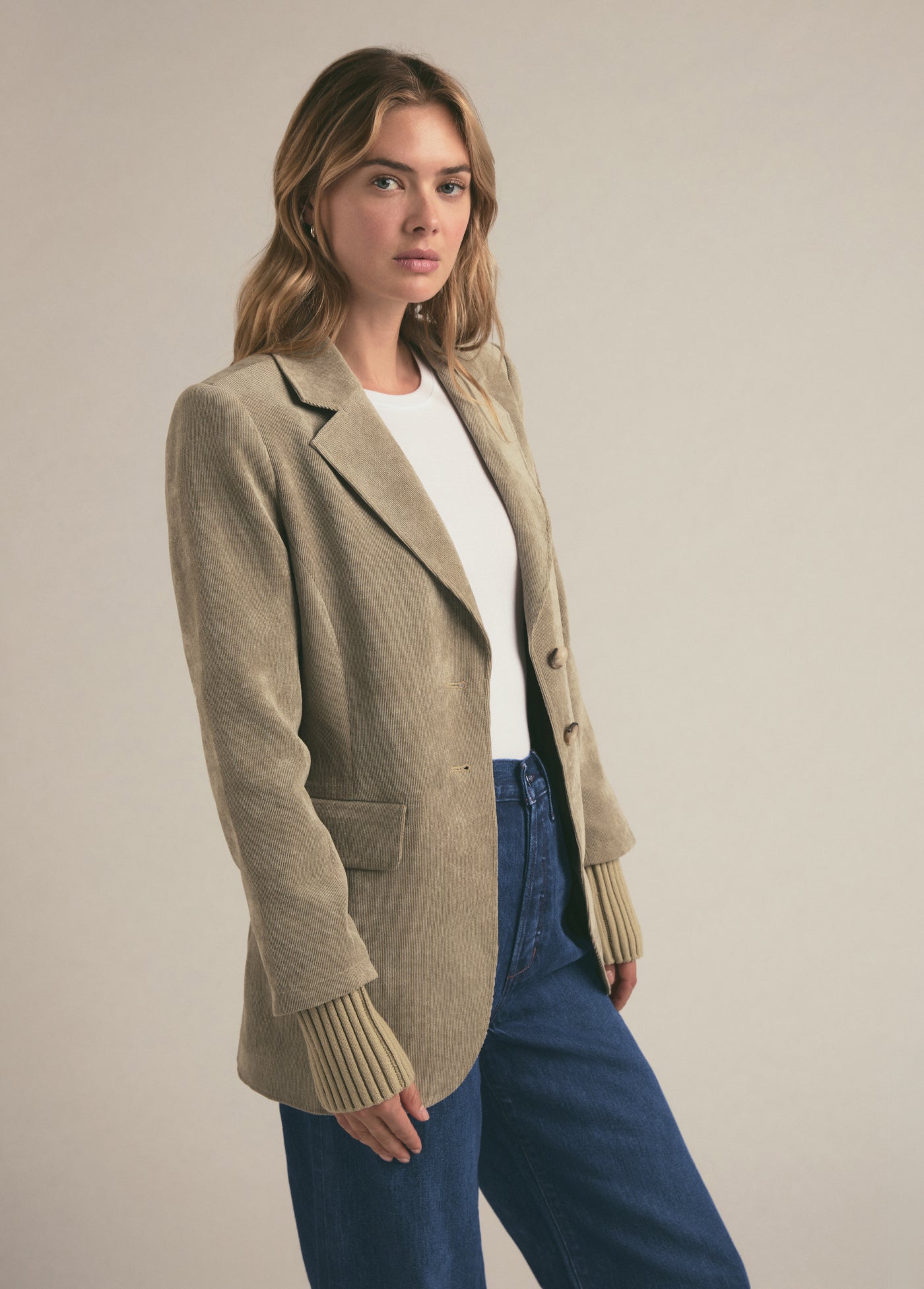 The City Corduroy Blazer | Eucalyptus