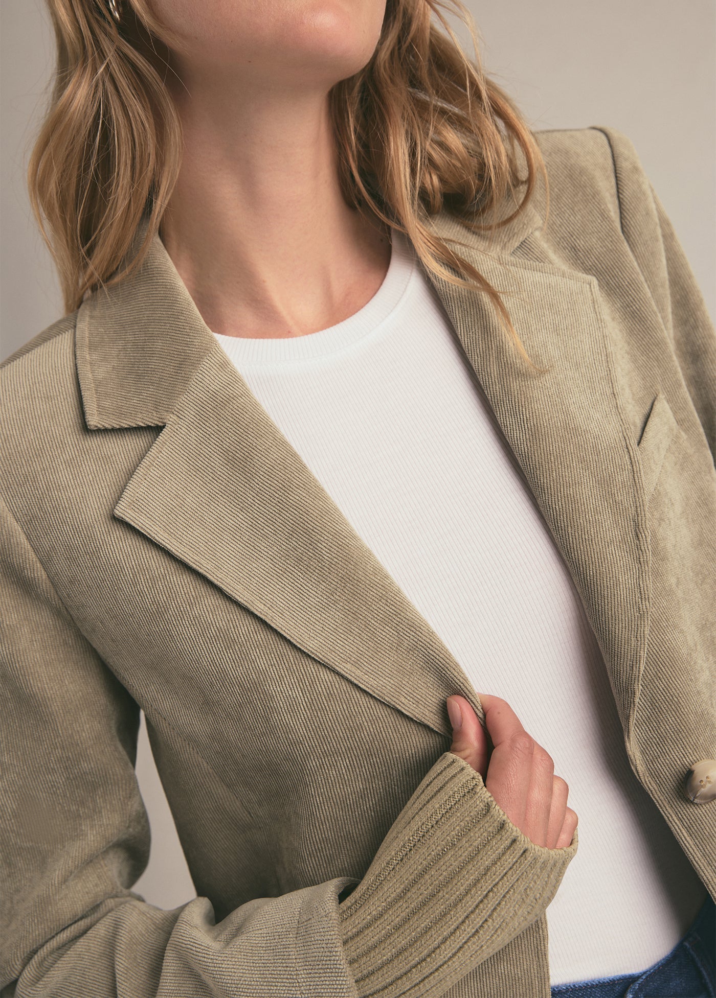 The City Corduroy Blazer | Eucalyptus