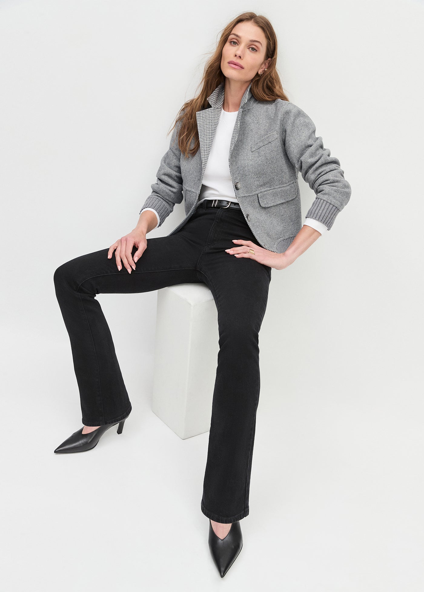 The City Bomber | Grey Houndstooth