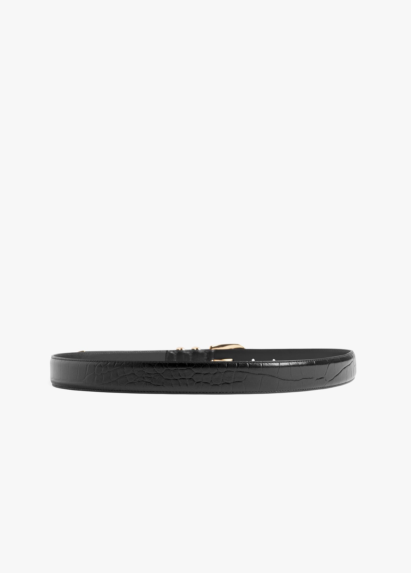 The Jordan Croc Embossed Belt | Black Gold