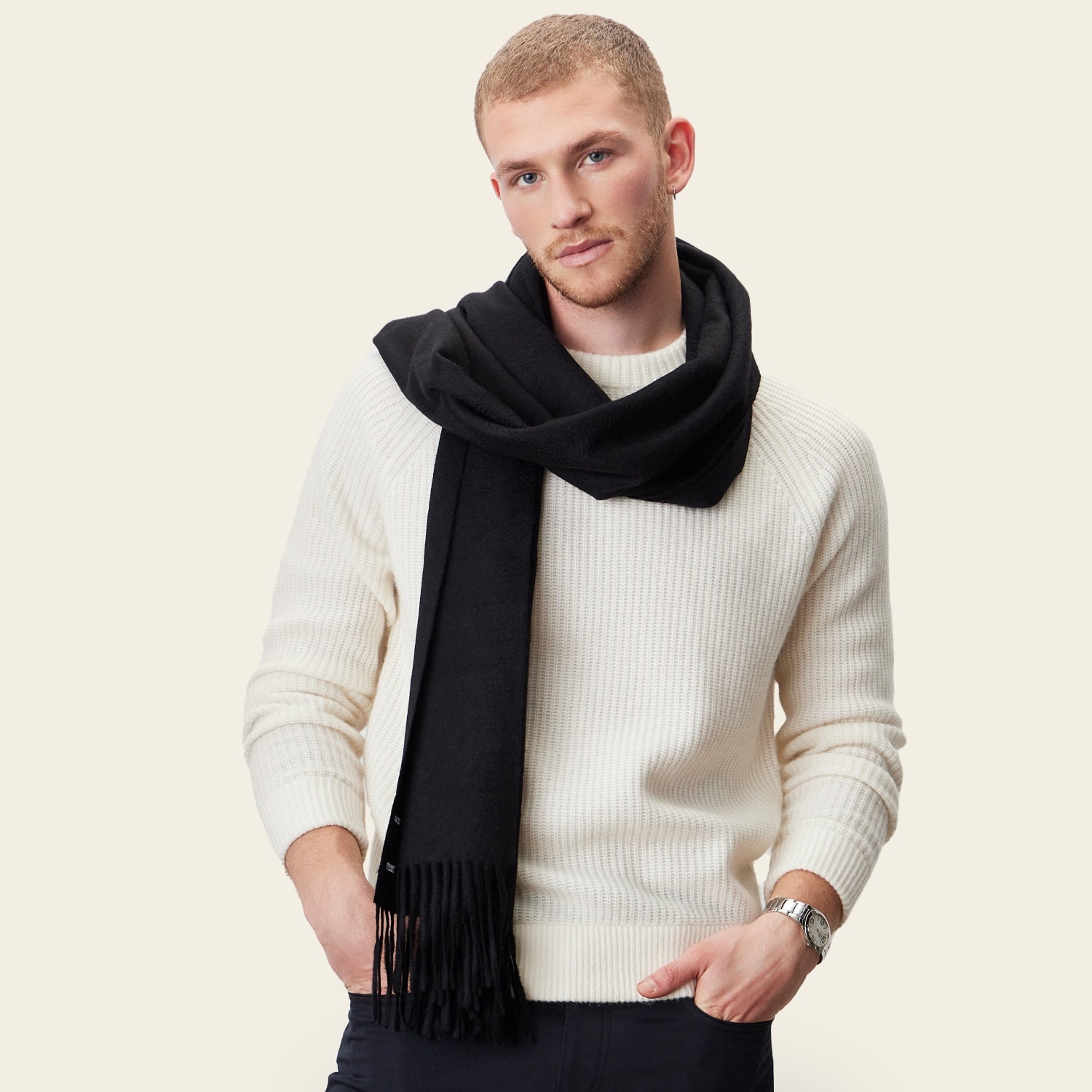 Unisex | Casey Cashmere Scarf | Black