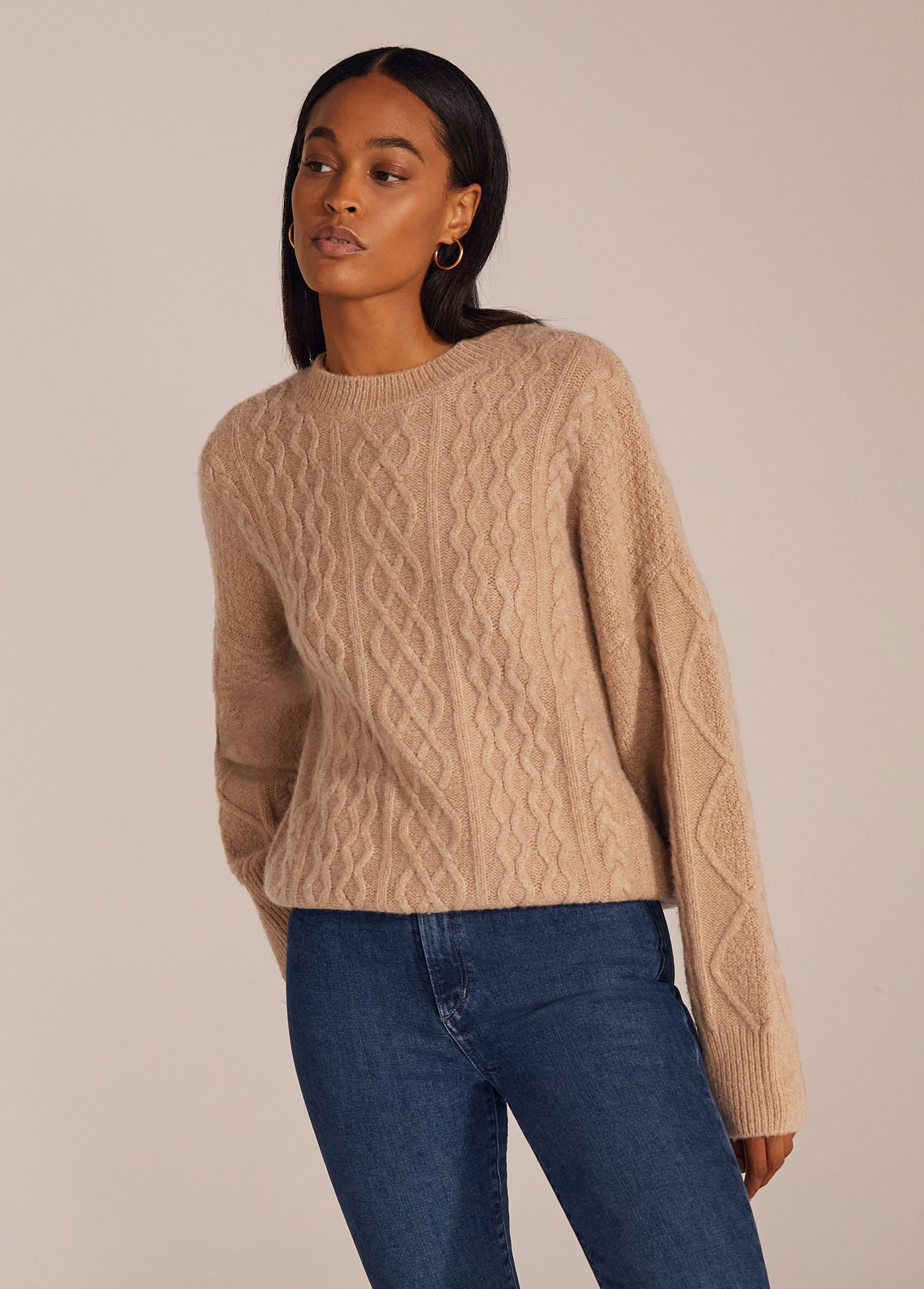 The Oversized Cable Sweater | Smoke Grey