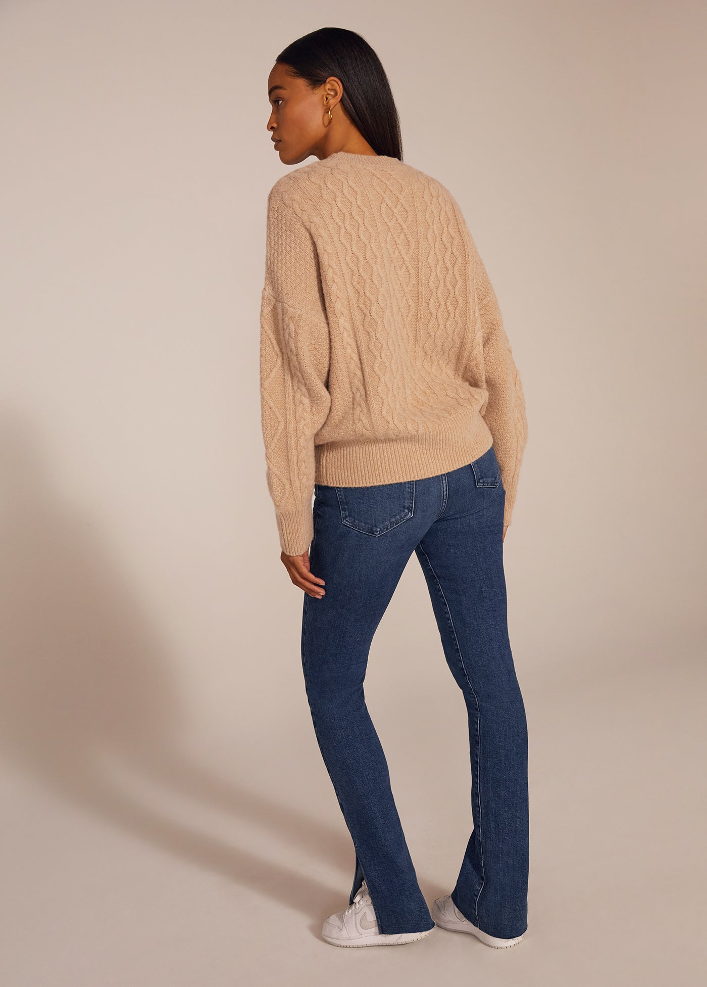 The Oversized Cable Sweater | Smoke Grey
