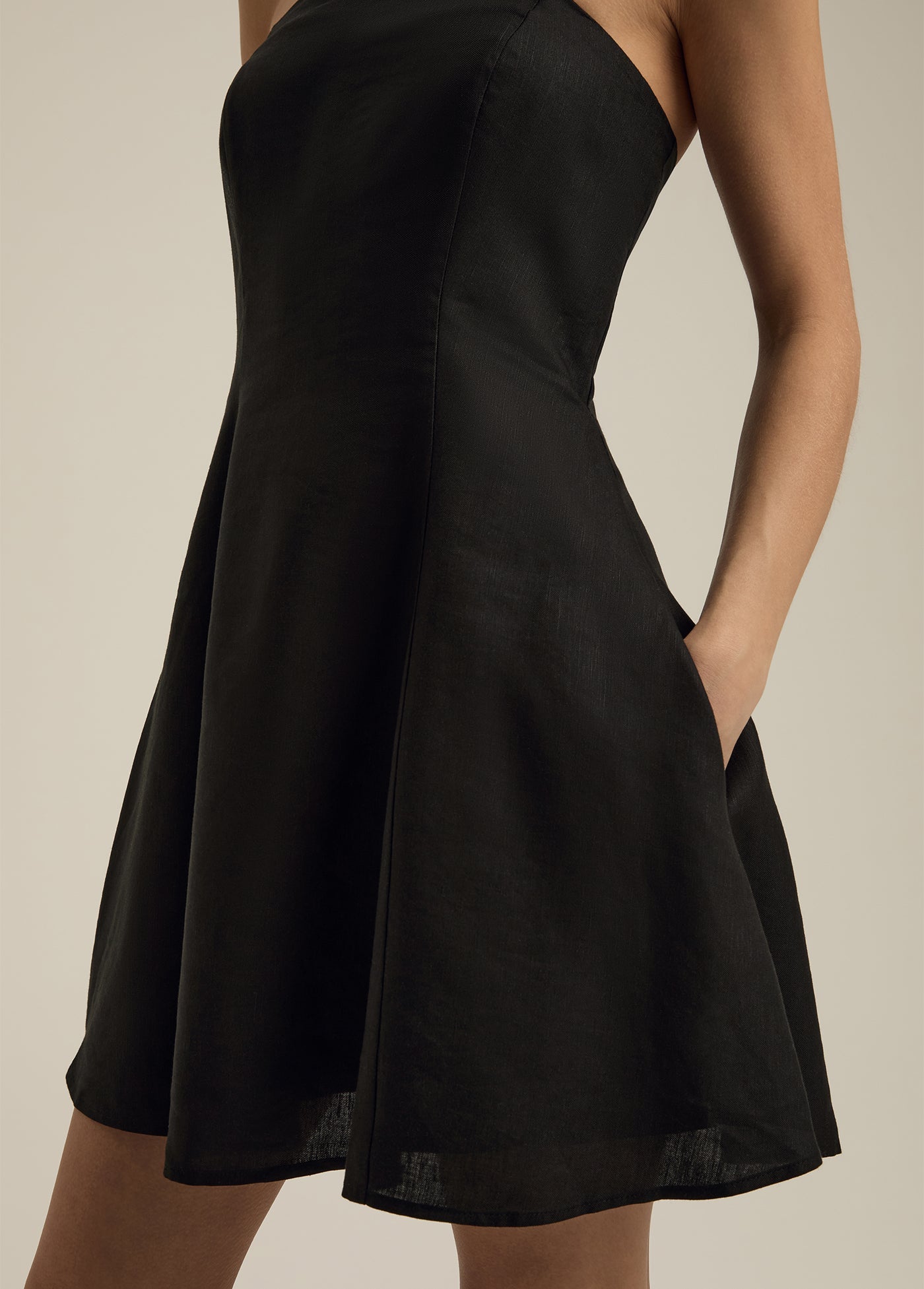 The Favorite Mini Linen Dress | Black