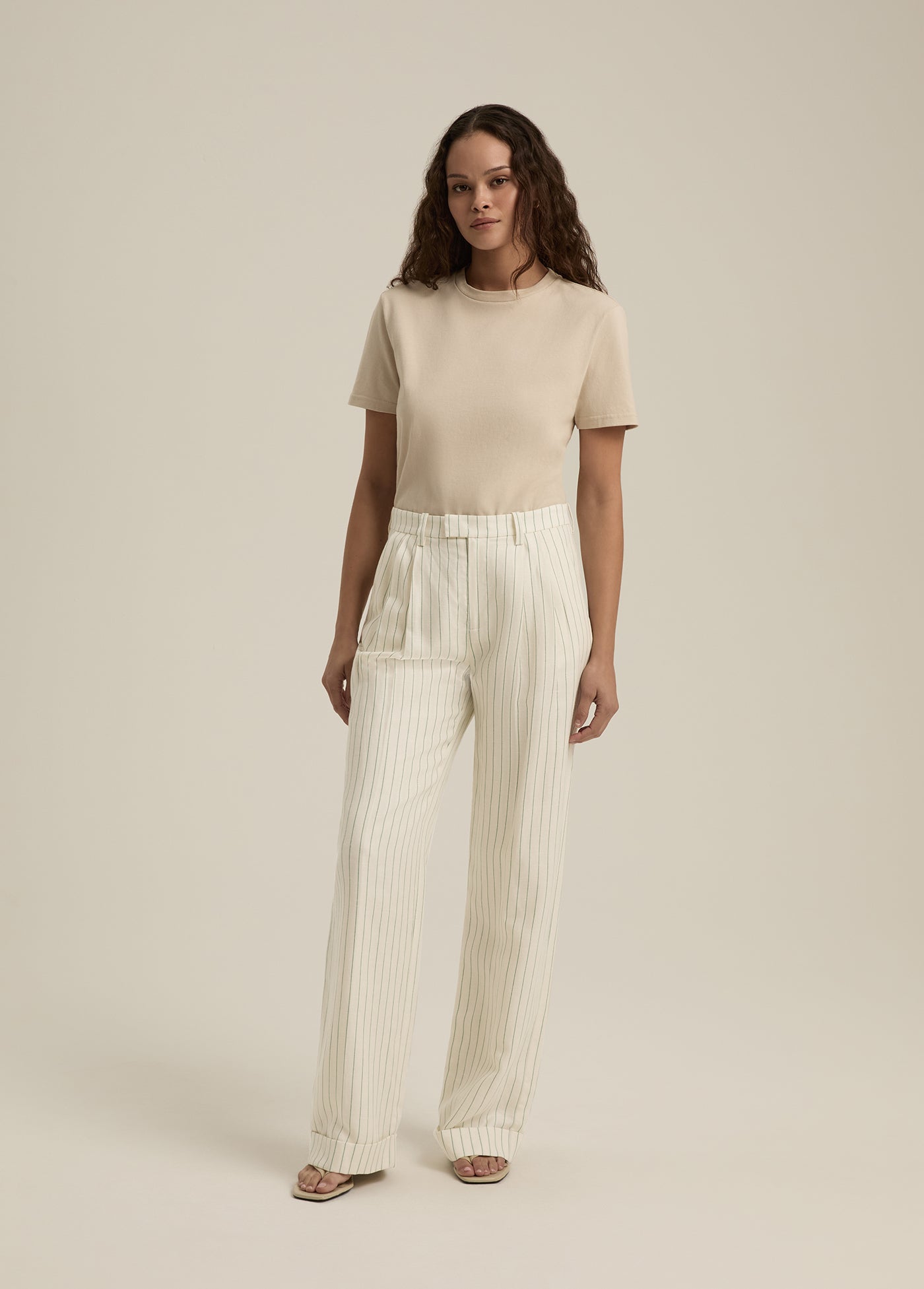 The Paige Pant | Emerald Stripe