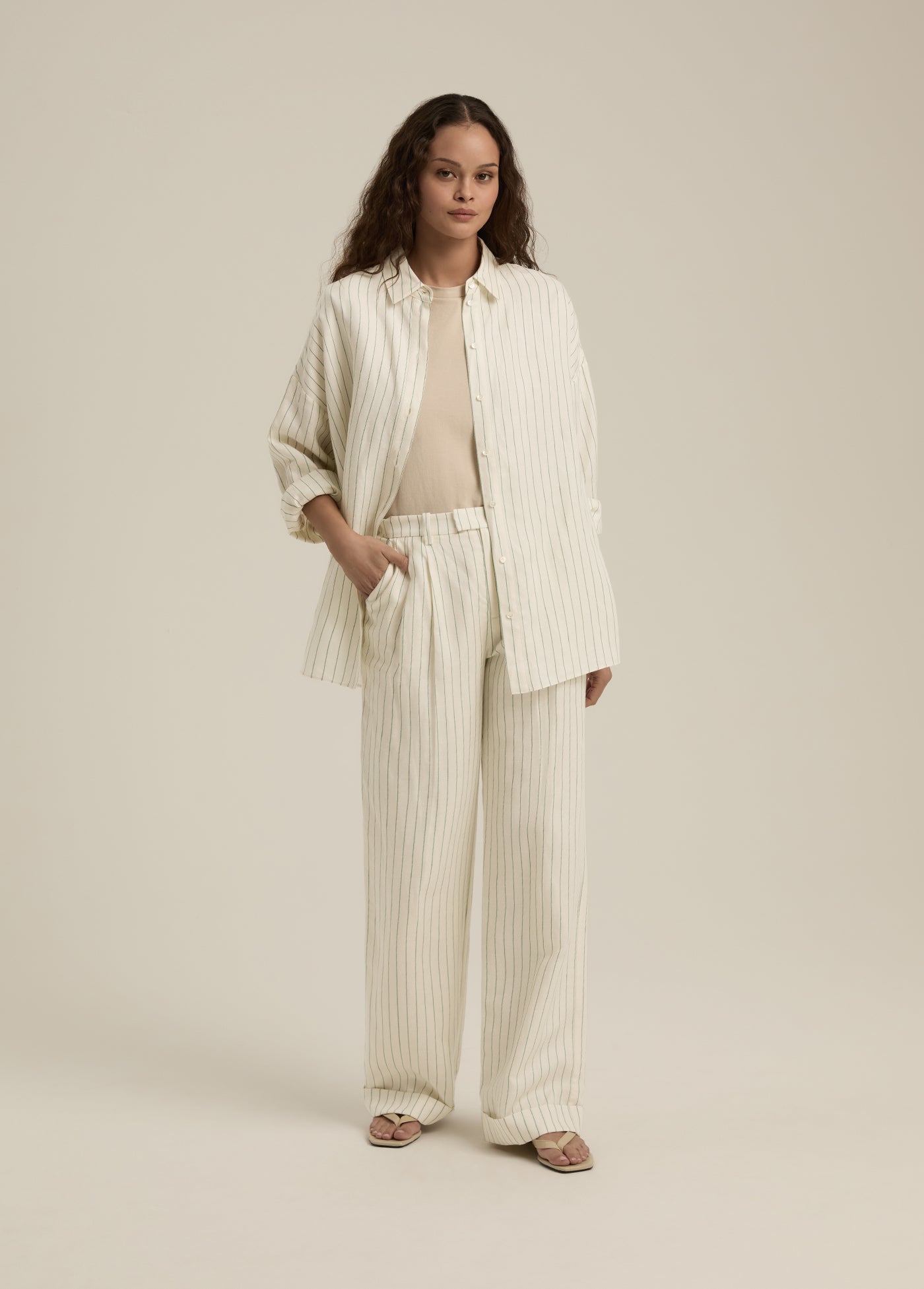 The Paige Pant | Emerald Stripe