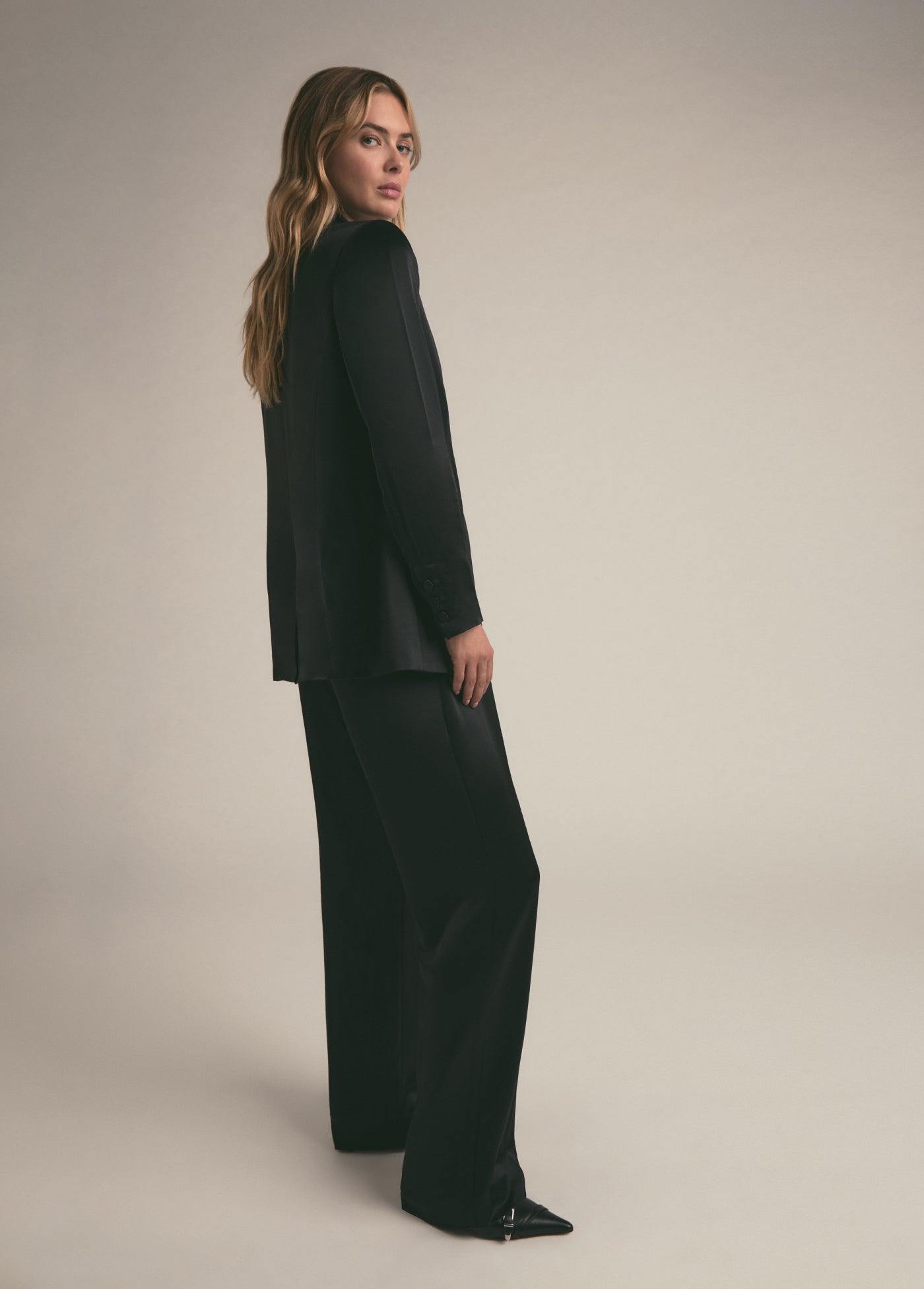 The Satin Blazer | Black