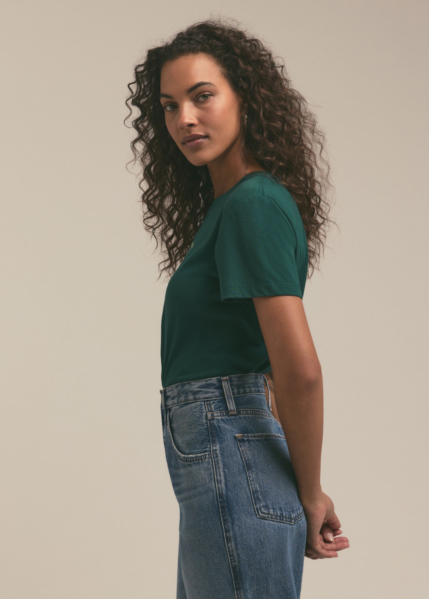 The Cropped Collegiate Tee | Black White