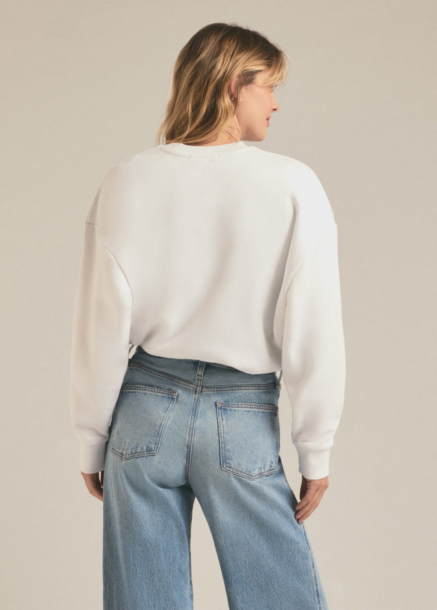 The Collegiate Sweatshirt | White Neon Pink