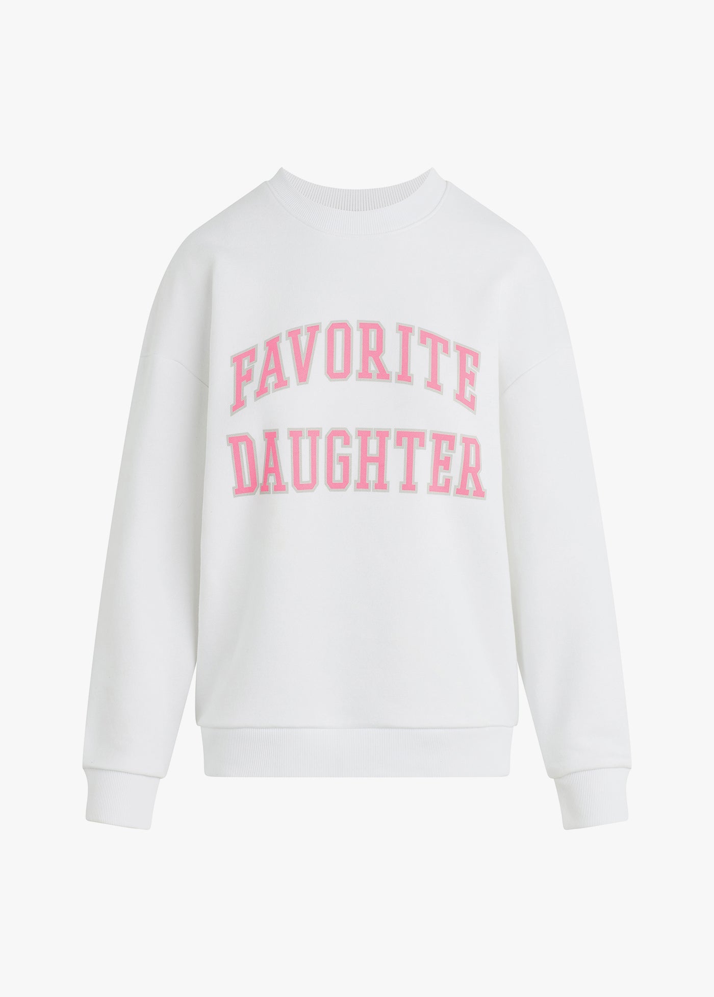 The Collegiate Sweatshirt | White Neon Pink