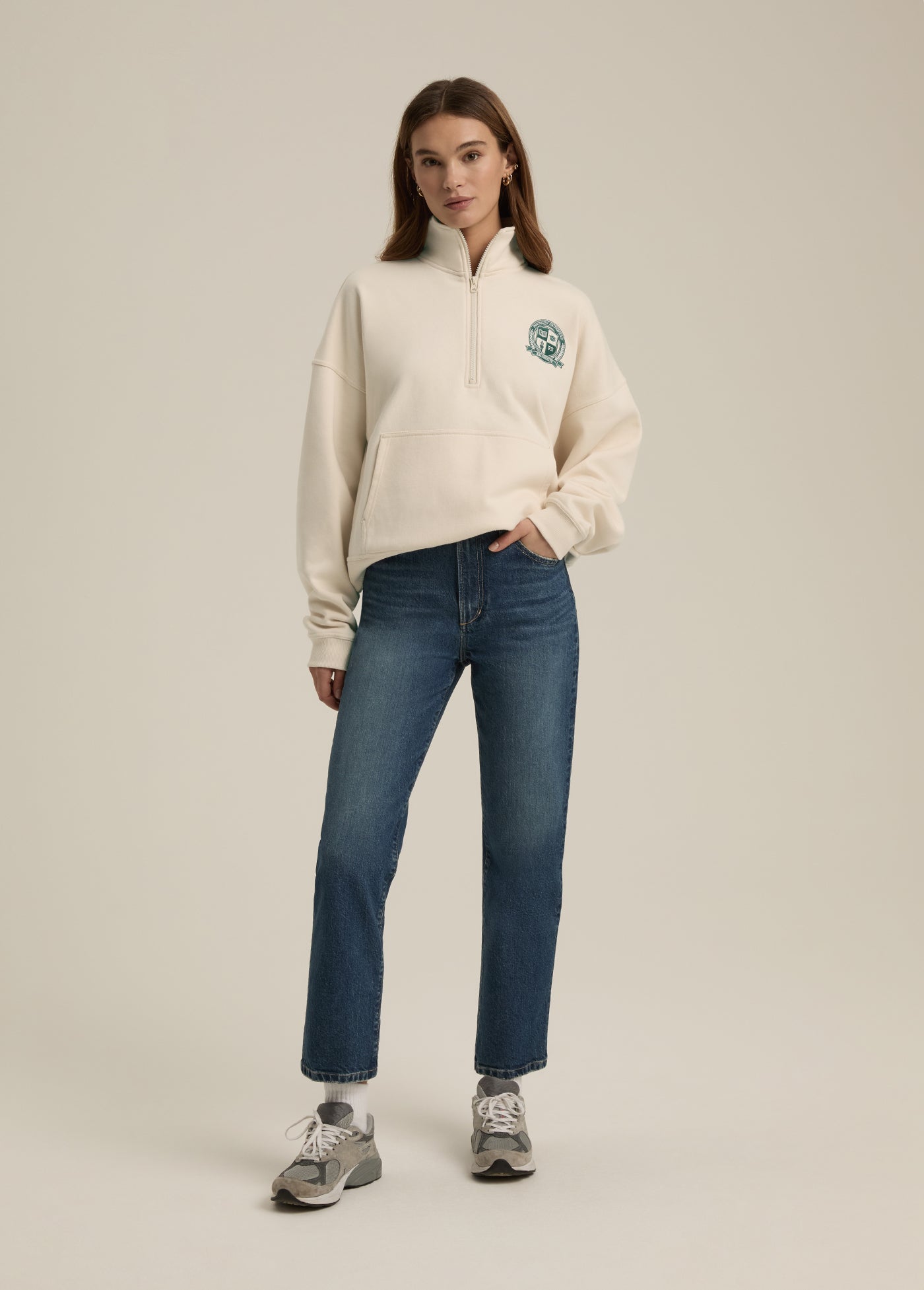 The Coaches Half Zip Jacket | Ivory