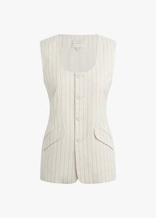 ivory navy pinstripe