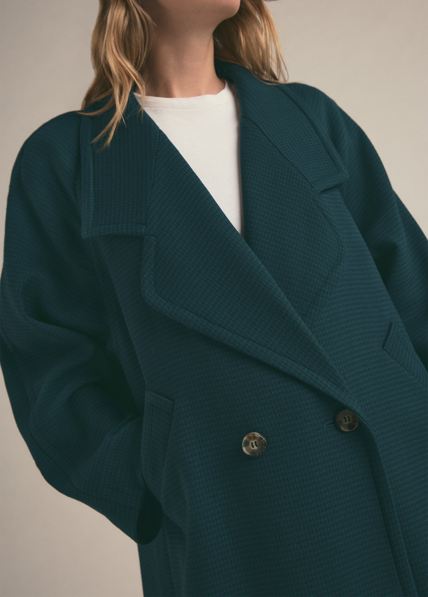 The Long Cameron Coat | Juniper Houndstooth
