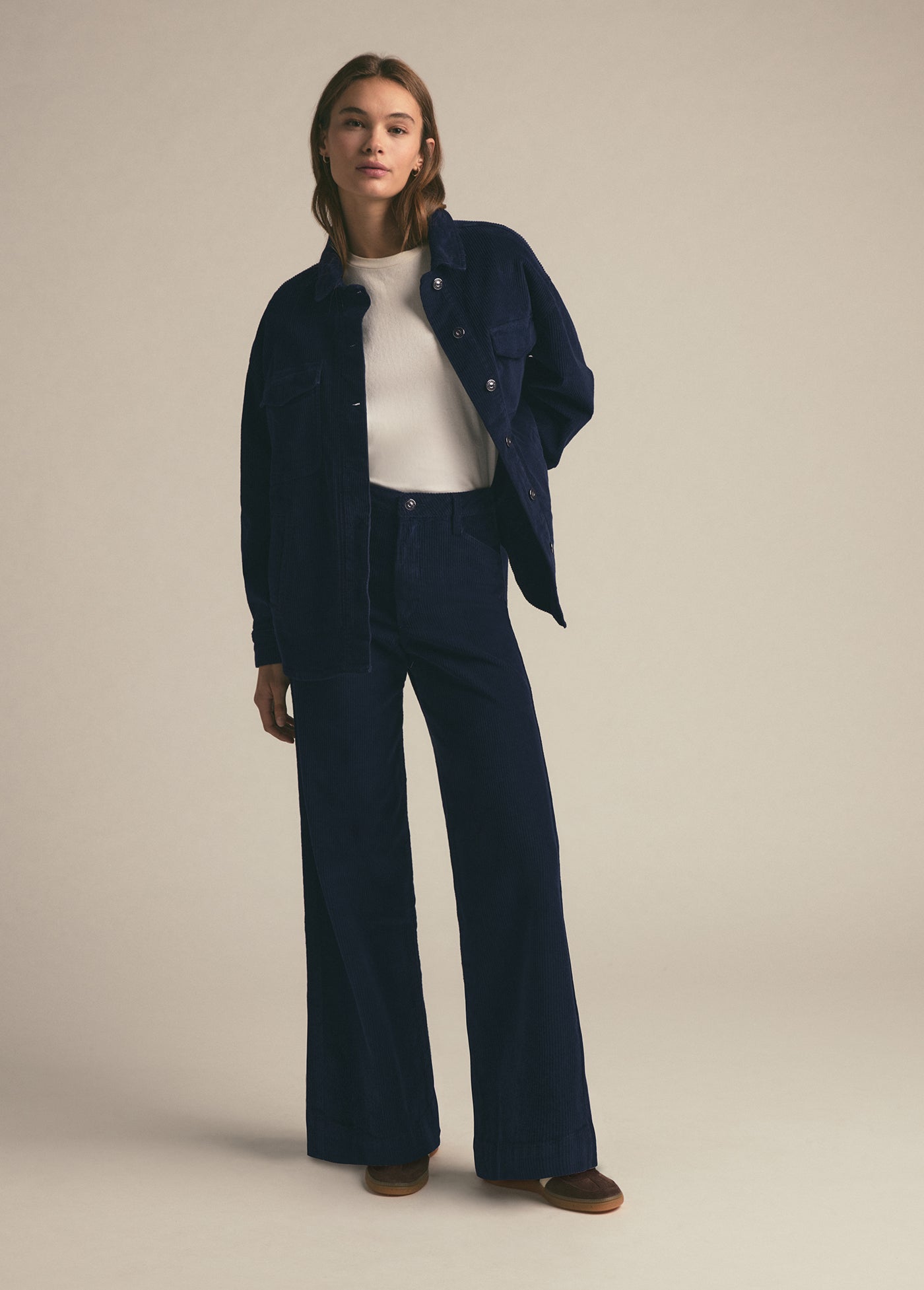 The Mischa Cord Wide Leg | Navy