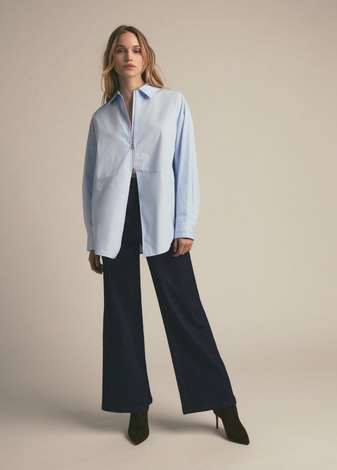The Zip It Shirt | Powder Blue