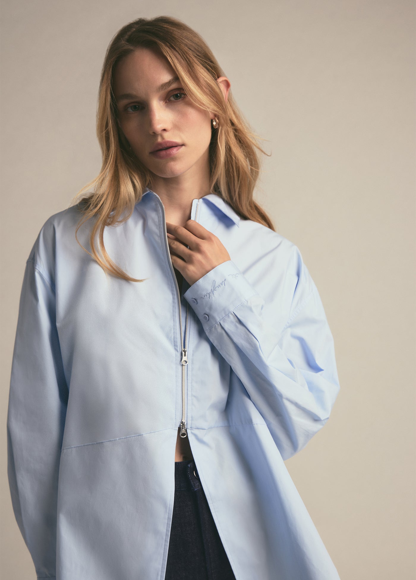 The Zip It Shirt | Powder Blue