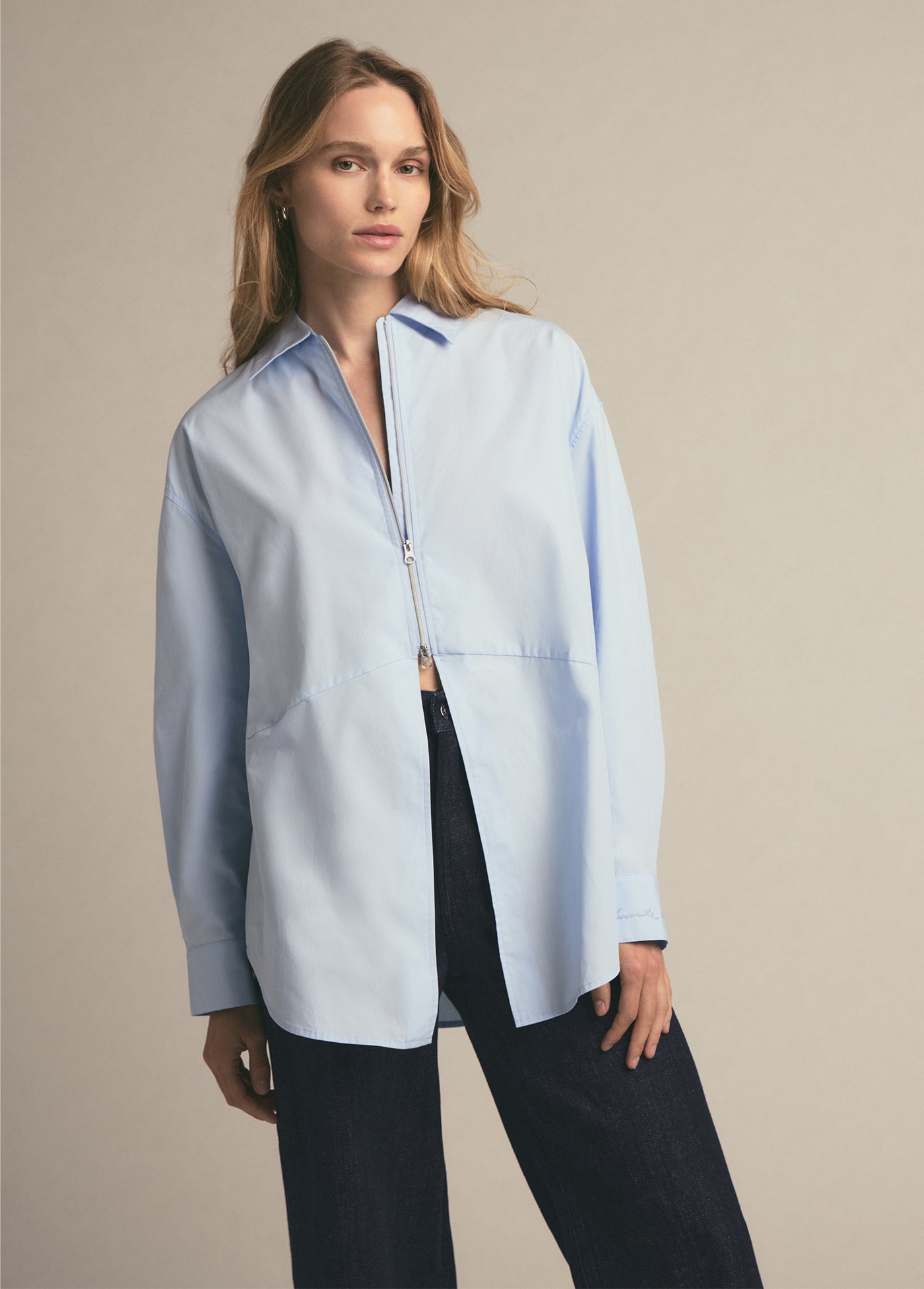 The Zip It Shirt | Powder Blue