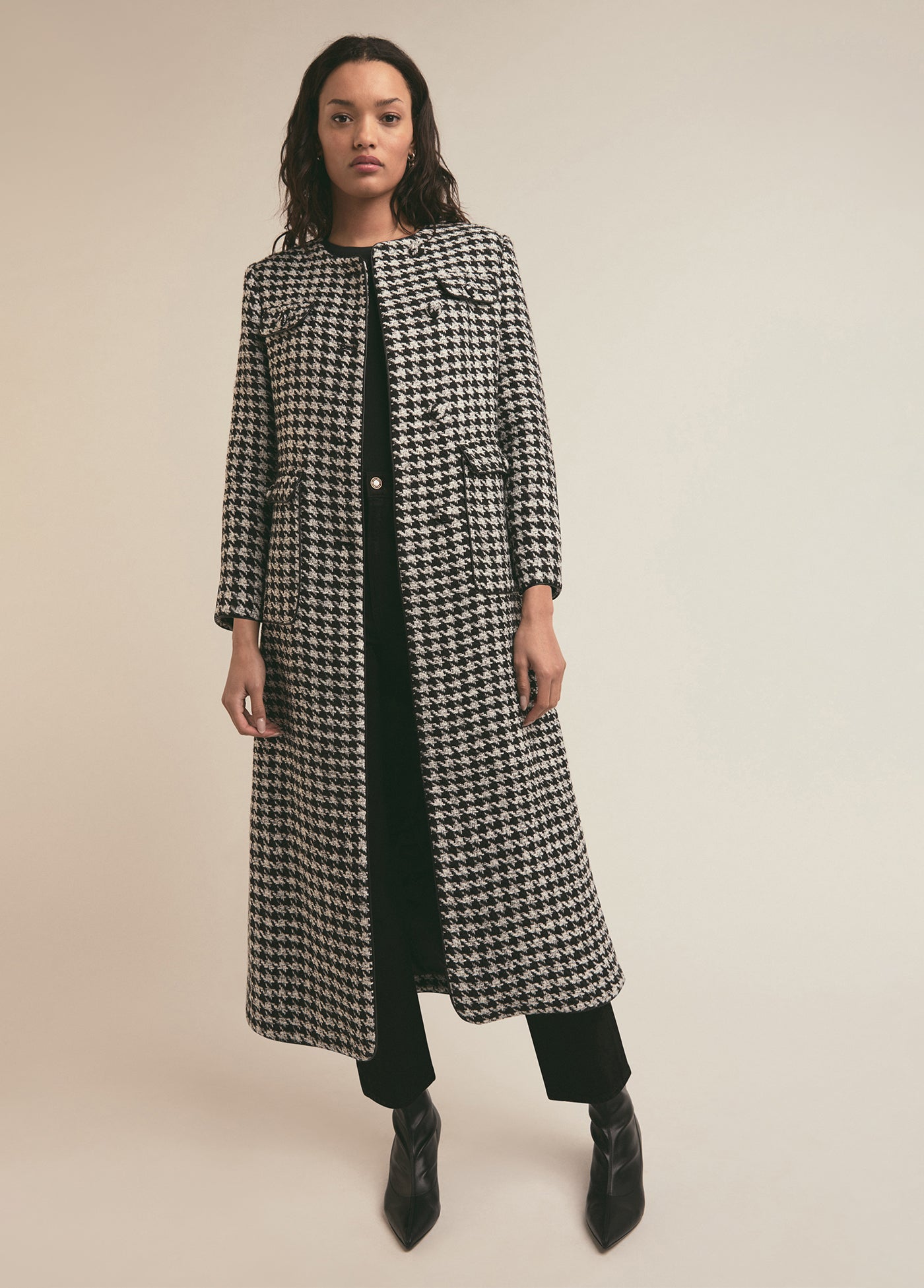 The Posh Coat | Black White Houndstooth