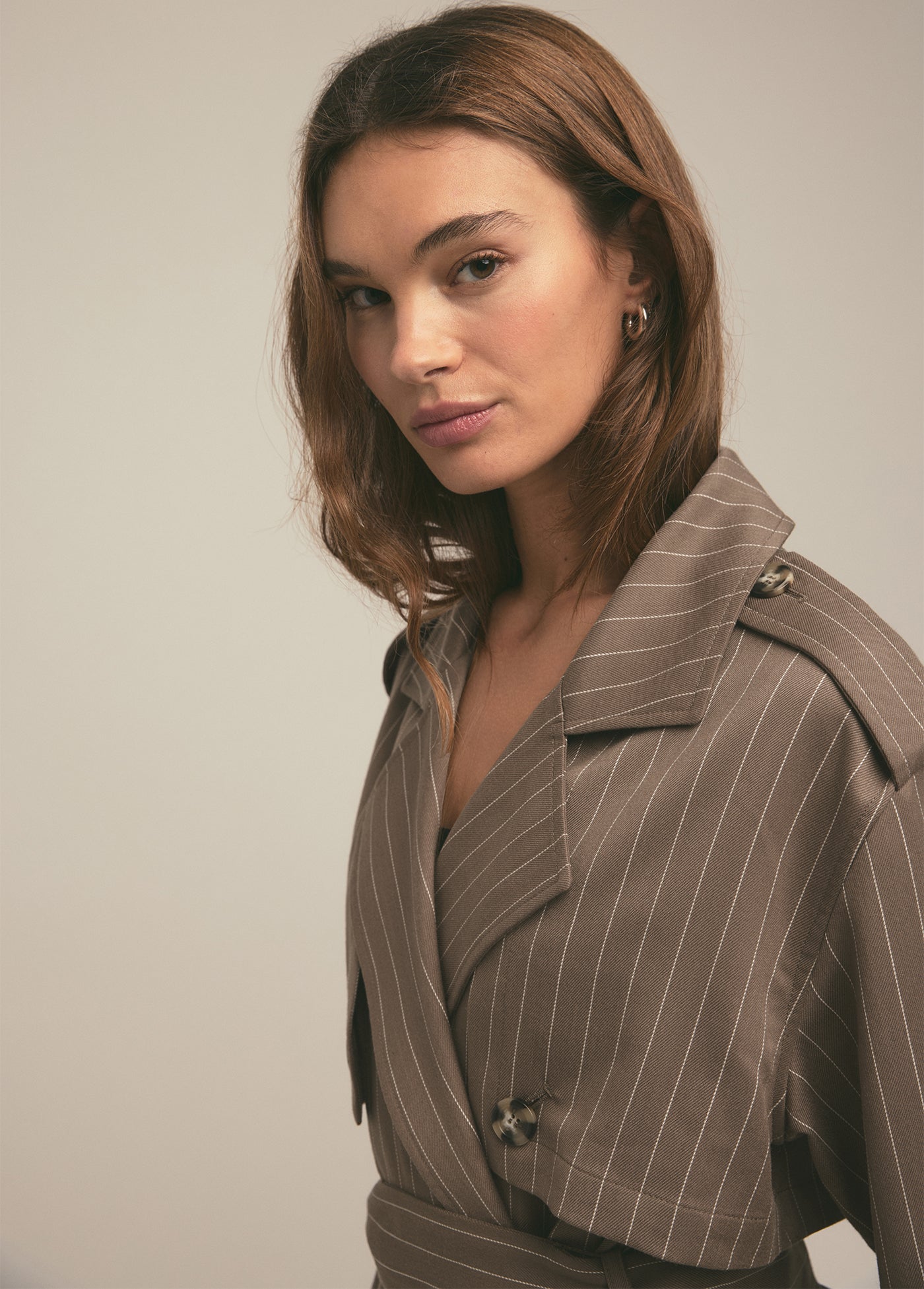 The Charles Trench | Macchiato Pinstripe