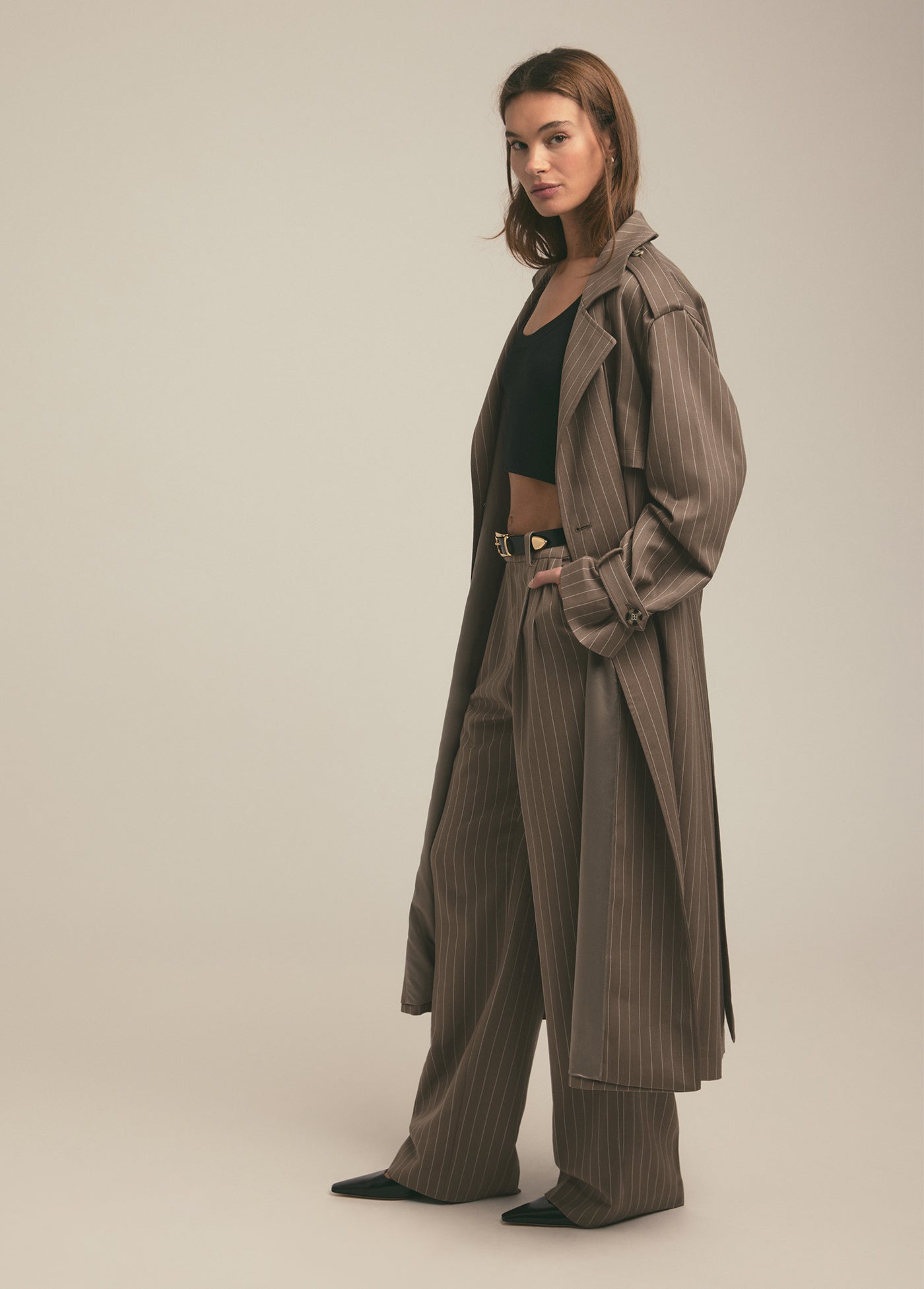 The Charles Trench | Macchiato Pinstripe