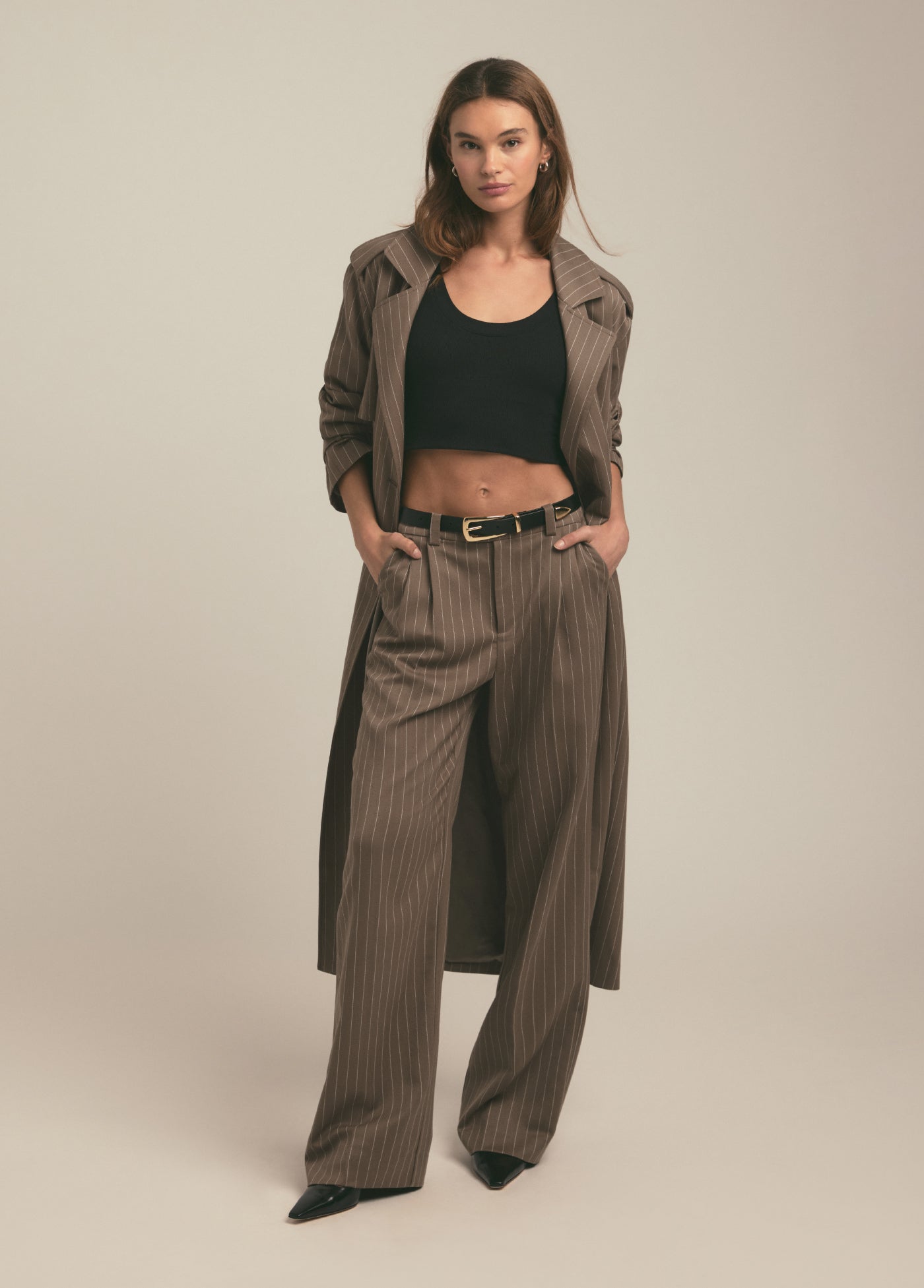 The Low Favorite Pant | Macchiato Pinstripe