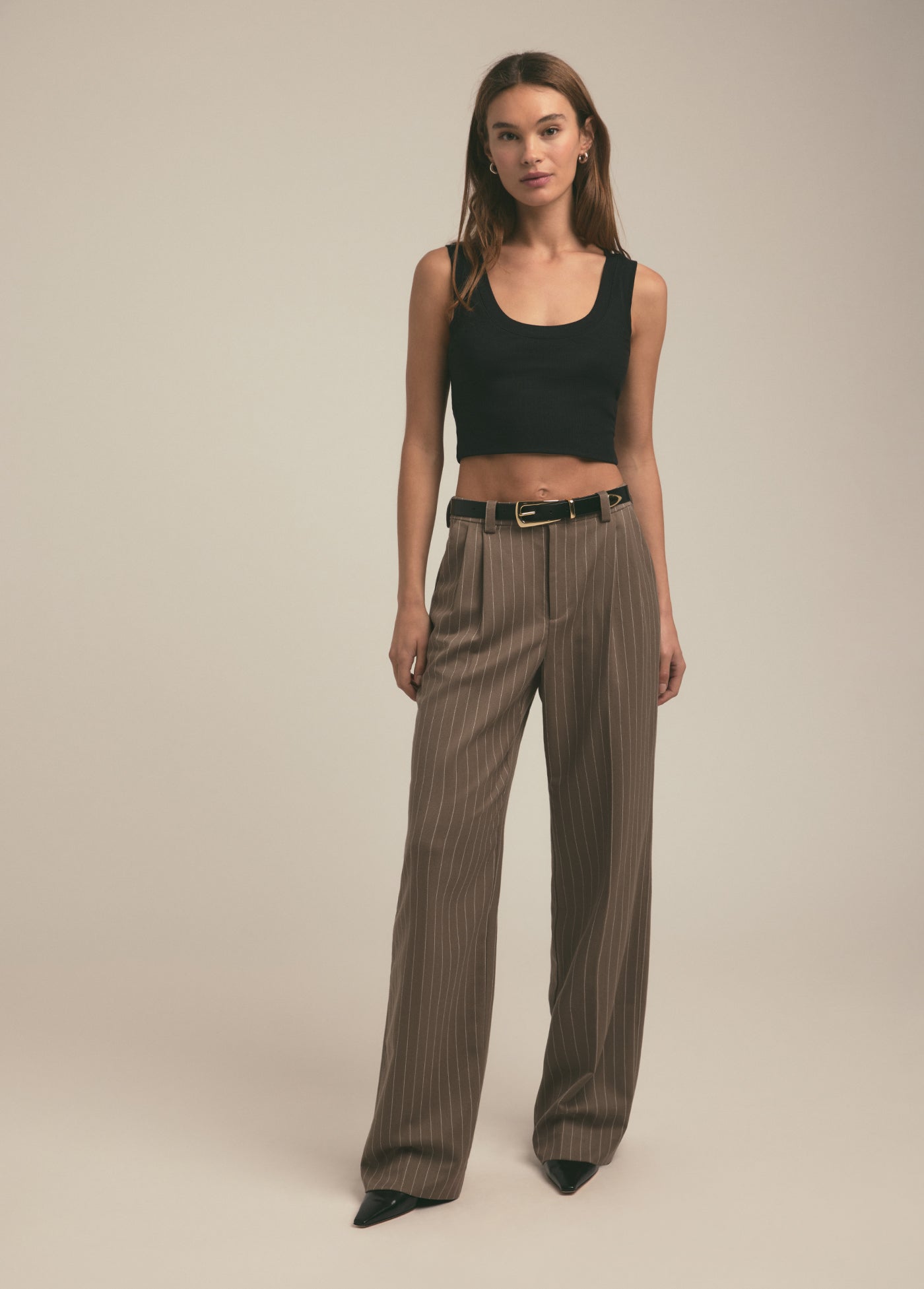 The Low Favorite Pant | Macchiato Pinstripe