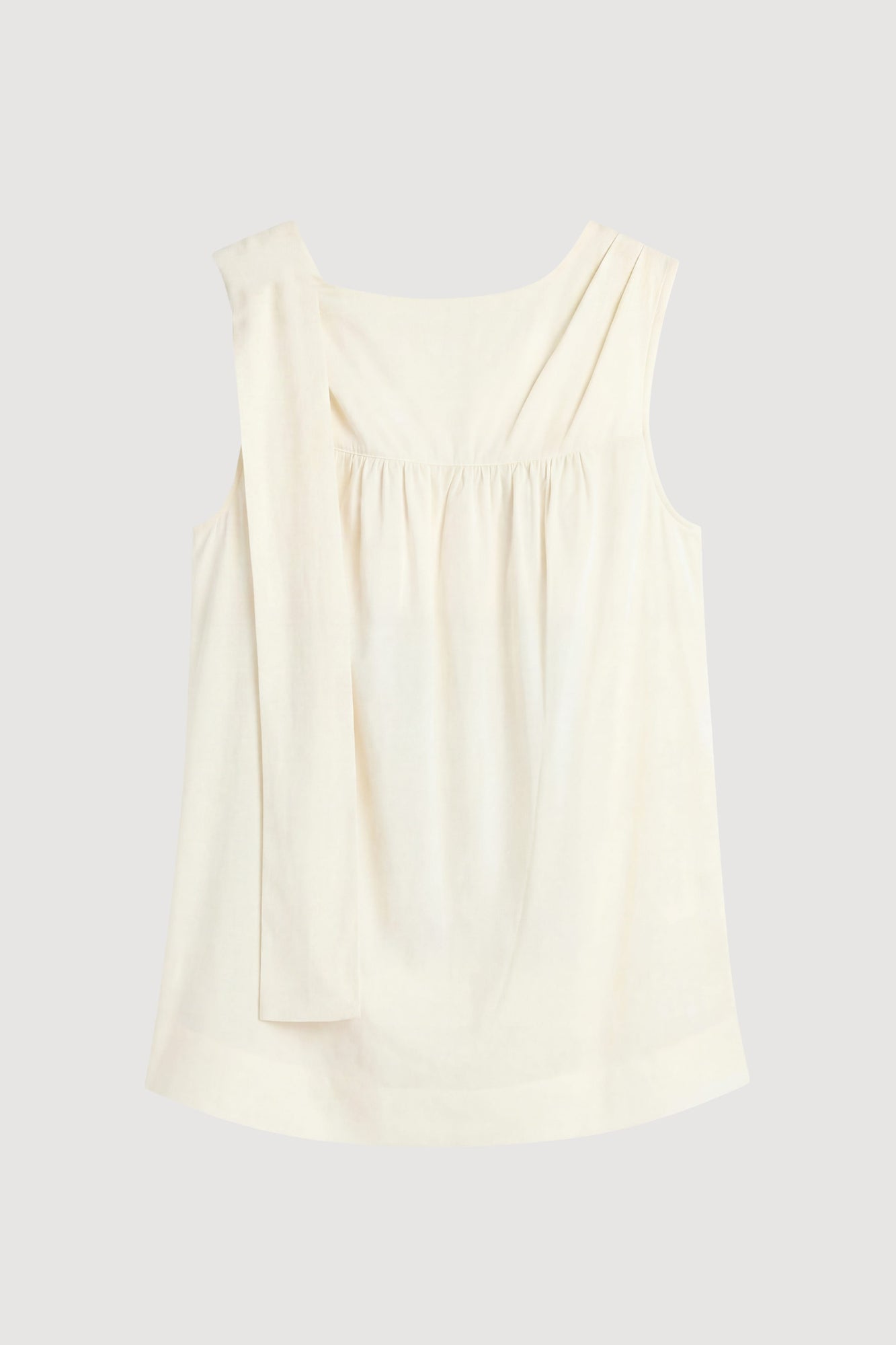 Arya | Florence Tie-Shoulder Cotton Blouse in Size Small - Flat