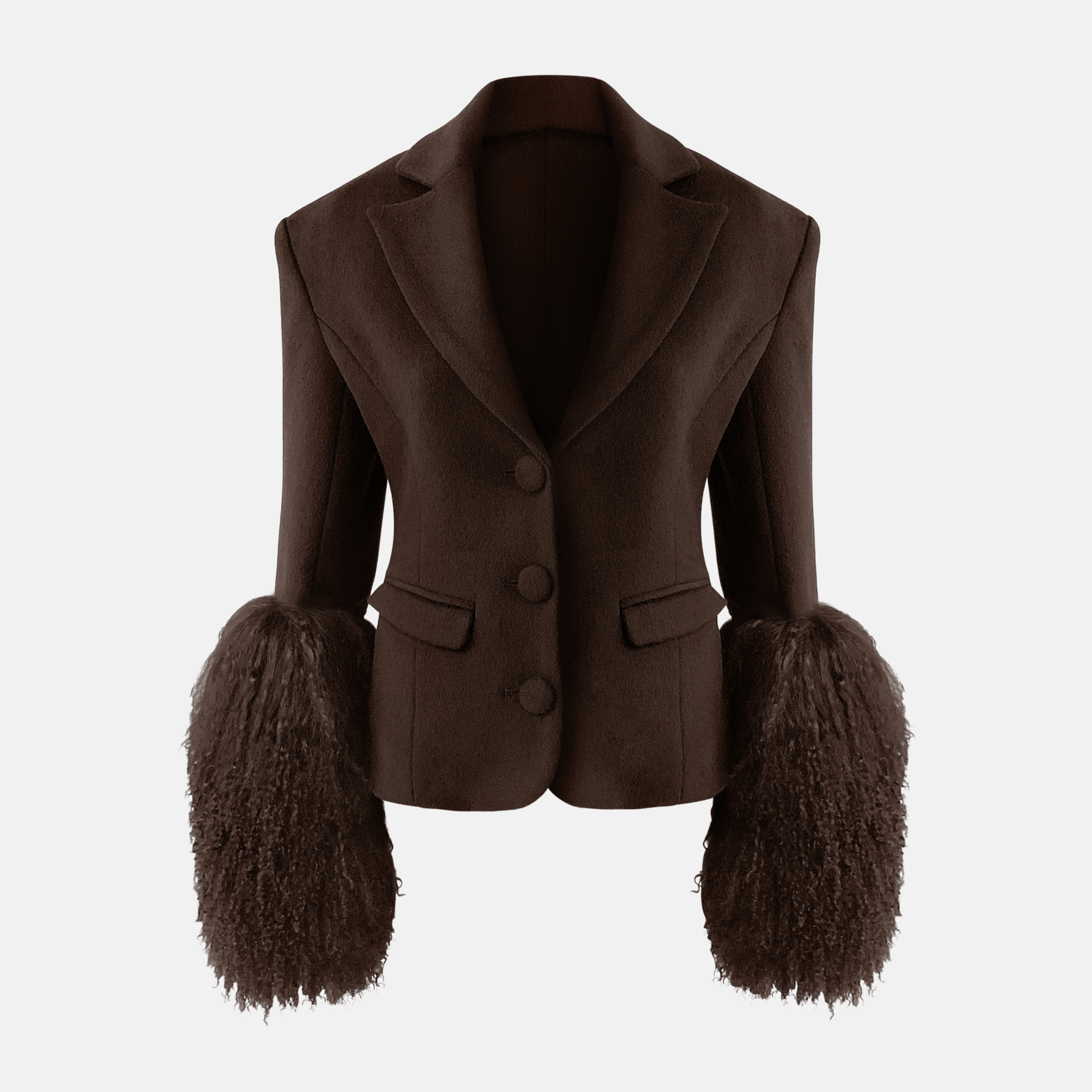 OW Collection FRANCES Wool Blazer Blazer 166 - Chocolate Brown