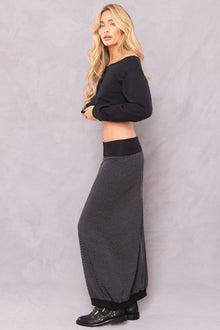 Women | Split Front Fleece Sweatshirt | Black